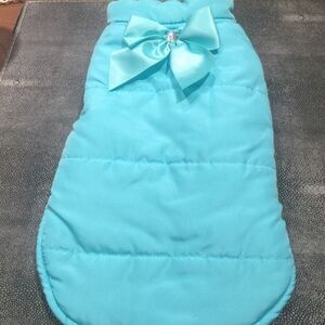 Simply Dog Tiffany Blue Fleece Jacket with Bow Accent